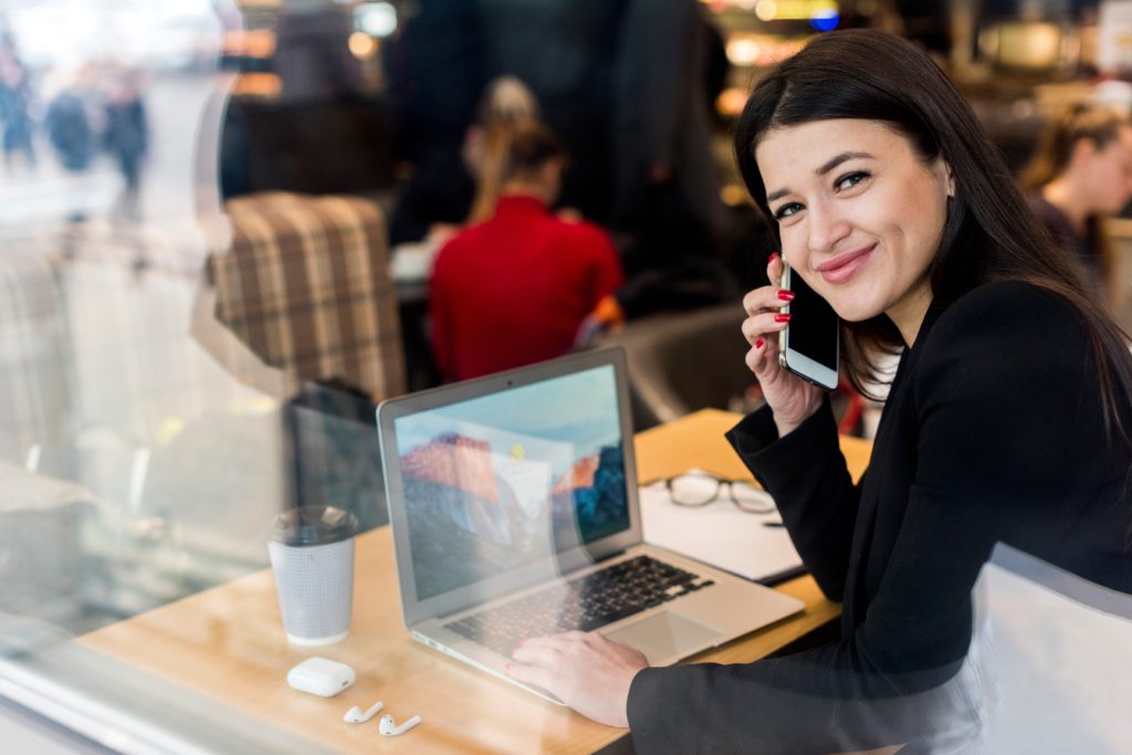 businesswoman using martphone